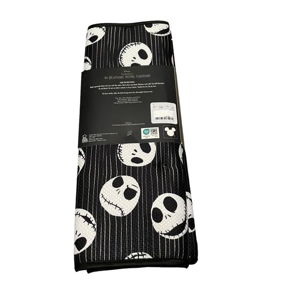 Disney NIGHTMARE BEFORE CHRISTMAS Dish Drying Mats Set of 2 Black & White New - Picture 15 of 16
